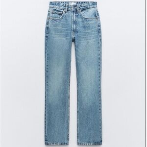 Zara TRF straight leg jeans with a high waist